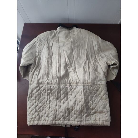 Vintage Retro East West Silks Small Front Zip Quilted Jacket Ivory - Picture 6 of 6